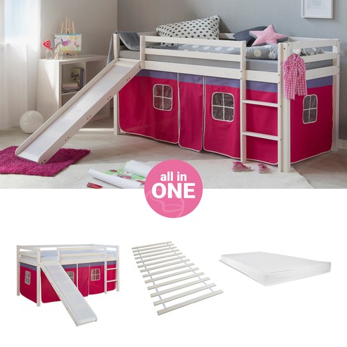 Hochbett 90x200 kinderbett mit - hochbett,