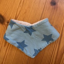 Dawanda ETSY * Halstuch * Warm * Hellblau Blau Sterne * Klettverschluss