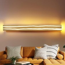 ZMH Wandlampe LED Wandleuchte Holz Innen 100CM Warmweiß für Wohnzimmer Modern DE