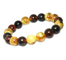 Bernstein Armband (Frauen- & Männer) Farb-Kombination: creme, cherry und schwarz