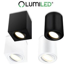 LUMILED Aufbauspot Aufbauleuchte GU10 Deckenlampe 84mm IP20 Beweglicher 230V