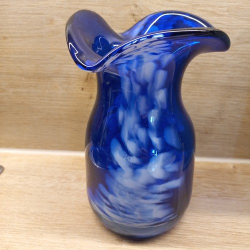 Vase style murano blau glas - vase,