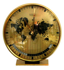 Kienzle Weltzeituhr - Tischuhr  Messing Ø ~ 18,5cm,  - Läuft
