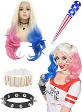 Mädchen Karneval Harley Quinn Cosplay Zubehör Set Perücke Suicide Squad Choker