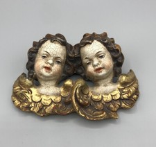 Wunderschönes Holz Engel Paar Handgeschnitzt Farbig Figur Handarbeit Putten