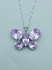 925 Silber Kette mit SWAROVSKI® ElEMENTS Schmetterling Anhänger Geschenk Neu