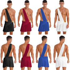 Männer Rock Roman Kostüm Leistung Kleid Ein Schultergurt Uniform Karneval Gott