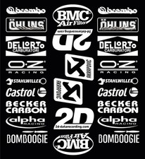 FE BMW S1000RR Sponsor kit Abziehbilder Aufkleber Weiß gedruckt belly pan 