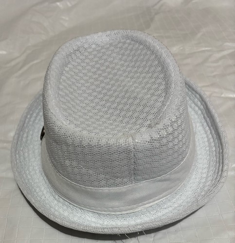 Mesh fedora hat - fedora, white
