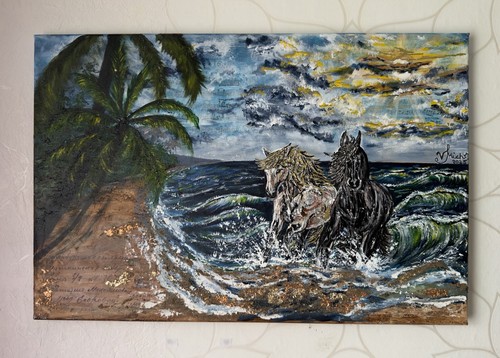 Original acryl gemälde pferde - acryl,