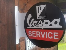 Vespa Service Schild schwarz