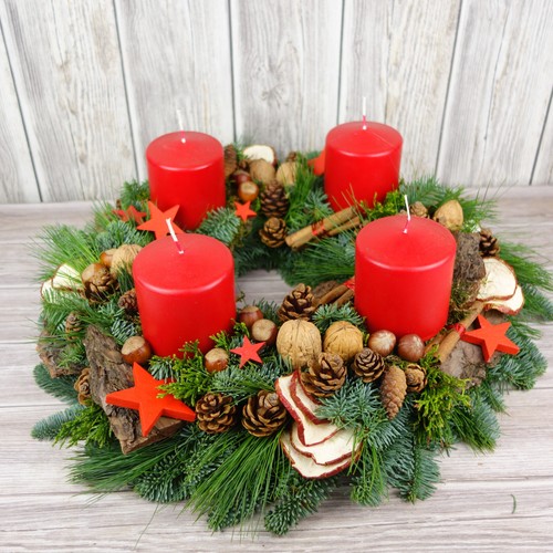 Adventskranz rot