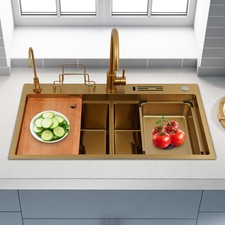 Edelstahl Spüle Gold