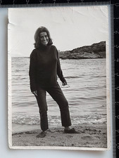 Original Foto junge Frau Strand Hamburg 60er Jahre Mode