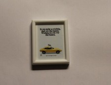 Magnetbild OPEL GT "Es ist nicht so" gerahmt und verglast 5 x 4 cm NOS NEU weiß