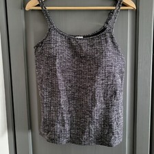 Amoena Cozy Top 44586 Tank Top grau/schwarz Gr. M weicher Stoff mit BH