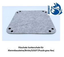 Filz- Sortierschale m Druckknöpfe f. Klemmbausteine/Bricks/LEGO®/Puzzle grau Neu