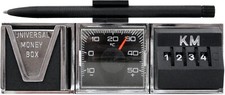 1974er Kilometer Zähler Münzbox Thermometer Kilometerzähler KM Zähler + Halter
