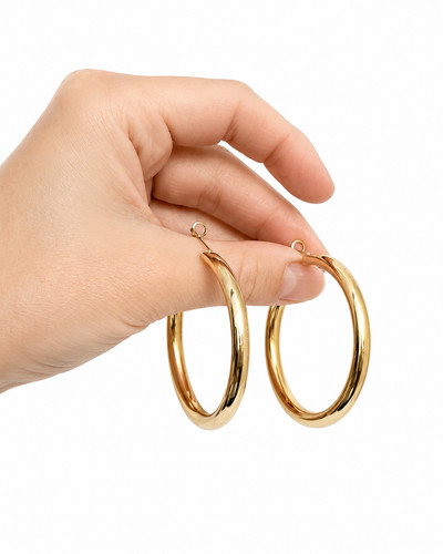 Runde hoops ohrringe creolen - hoops,