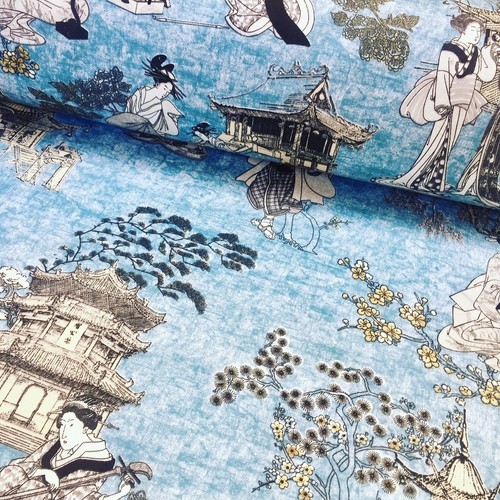 Blaue geisha japanische pagode - geisha,