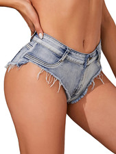 sexy Jeans-Shorts, kurze Hotpants, Stretch-Denim-Shorts, Gr. M, Neu & ungetragen
