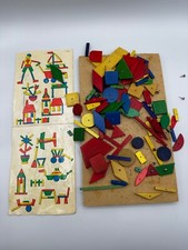 Nagelspiel mit Brett Holzteile Spiel Vintage