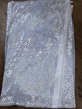 ✅Pailletten Lurex Jersey Glitzer Stoff Klebepailletten  Karneval 133x160 Weiß