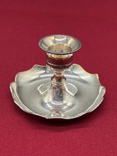 KLEINER KERZENLEUCHTER AUS METALL VERSILBERT KERZENHALTER