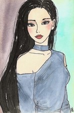 PORTRAIT Frau Mädchen Tusche