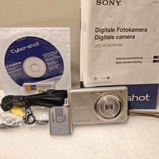 Sony Cybershot DSC-W180 10.1 MP Digitalkamera Silber Kompakt Getestet 