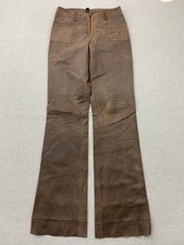 Leder Emotion Echtleder Hose Schlaghose Braun Gr. 32 Vintage 70er Style Boho