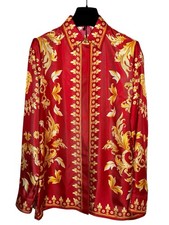 Versace Bluse Seide rot Medusa