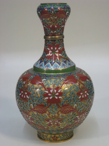Cloisonne vase messing emaille - cloisonne,