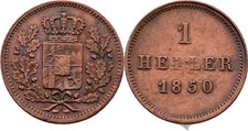 Bayern 1 Heller 1850 Maximilian II. Joseph 1848-1864   Original Münze #IPL202