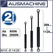 M10 Gasdruckfeder 14/28 mm Pferdeanhänger 750N 1500N 2500N Heckklappendämpfer