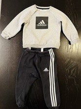 Trainingsanzug Jungen 86 grau Schwarz Adidas 