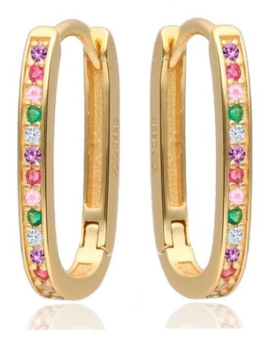 Creolen gold bunte zirkonia - creolen,