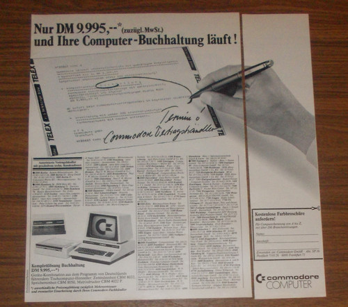 Seltene werbung commodore - werbung, cbm
