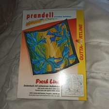 Seidentuch ,, Fresh Line "  90x90cm, Pongé 05, Gutta in Schwarz, Seidenmalerei