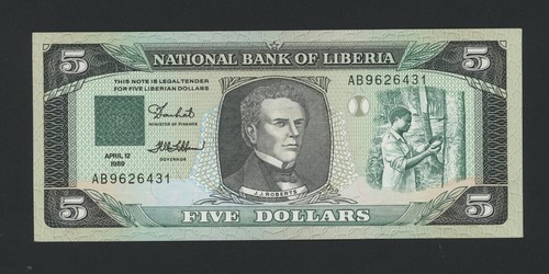 Liberia dollars 1989 pick - 5,