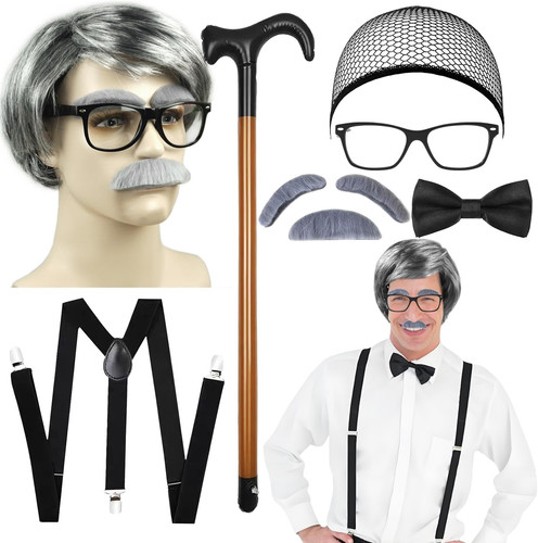 Opa kostüm set mit perücke - kostüm,