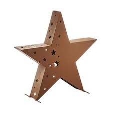 Laterne Windlicht STAR Weihnachtsdeko Gartendeko Stern Metalll Rostoptik 
