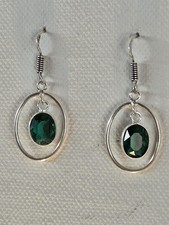 Neu 925 Sterling Silber Chromdiopsid Hängeohrringe