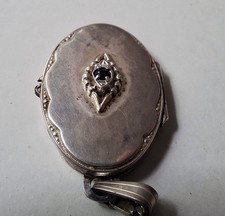 925er Silberkette+835er Silbermedallion , Vintage Schmuck, Locket