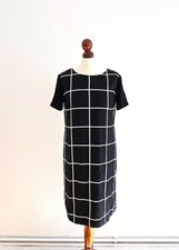 OUI * Kleid * Kariert * Shift * Schwarz * S 36