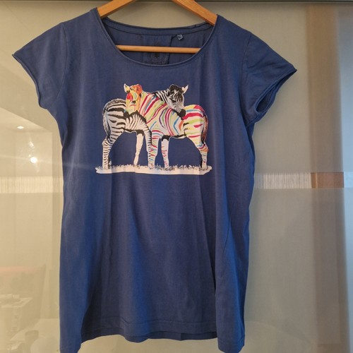 Shirt blau kurzarm für damen - blau,