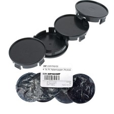 4X 54 mm Nabenkappen Felgen Deckel Radnaben Kappen Schwarz Flach für RH Felgen