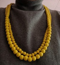 Modeschmuck Perlenketten Gelb Sommer Junge Damen Holzperlen 