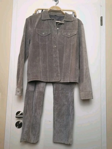 Leder jacke hose velour - jacke,,