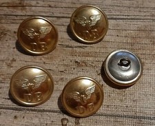 5 Stück DB Uniformknöpfe, Messing gefüllt, Deutsche Bundesbahn.  5 pieces DB uni